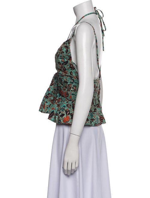 Ulla Johnson Floral Print V-Neck Crop Top