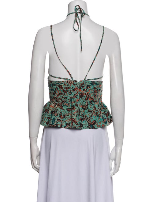 Ulla Johnson Floral Print V-Neck Crop Top