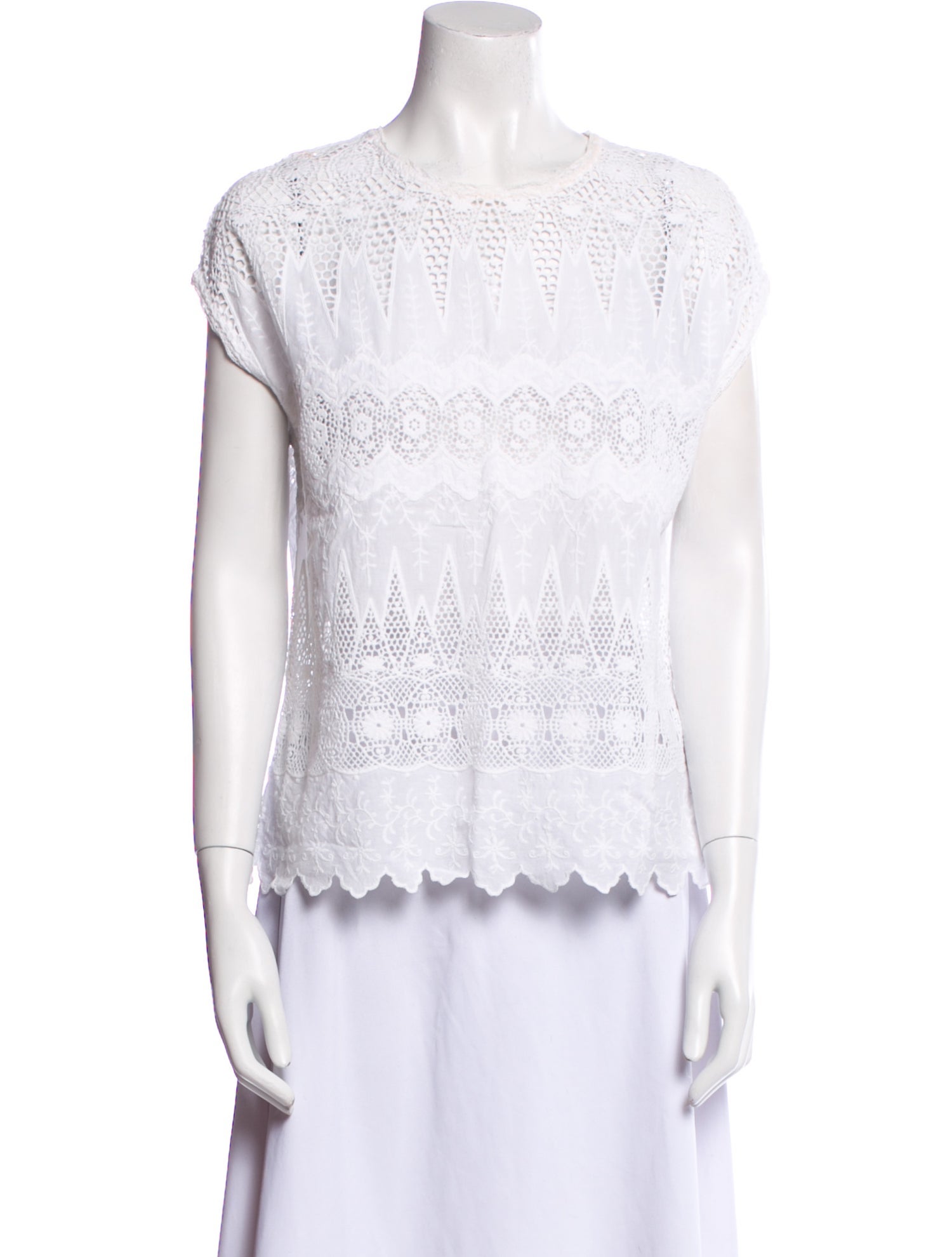 Ulla Johnson Crew Neck Short Sleeve Top