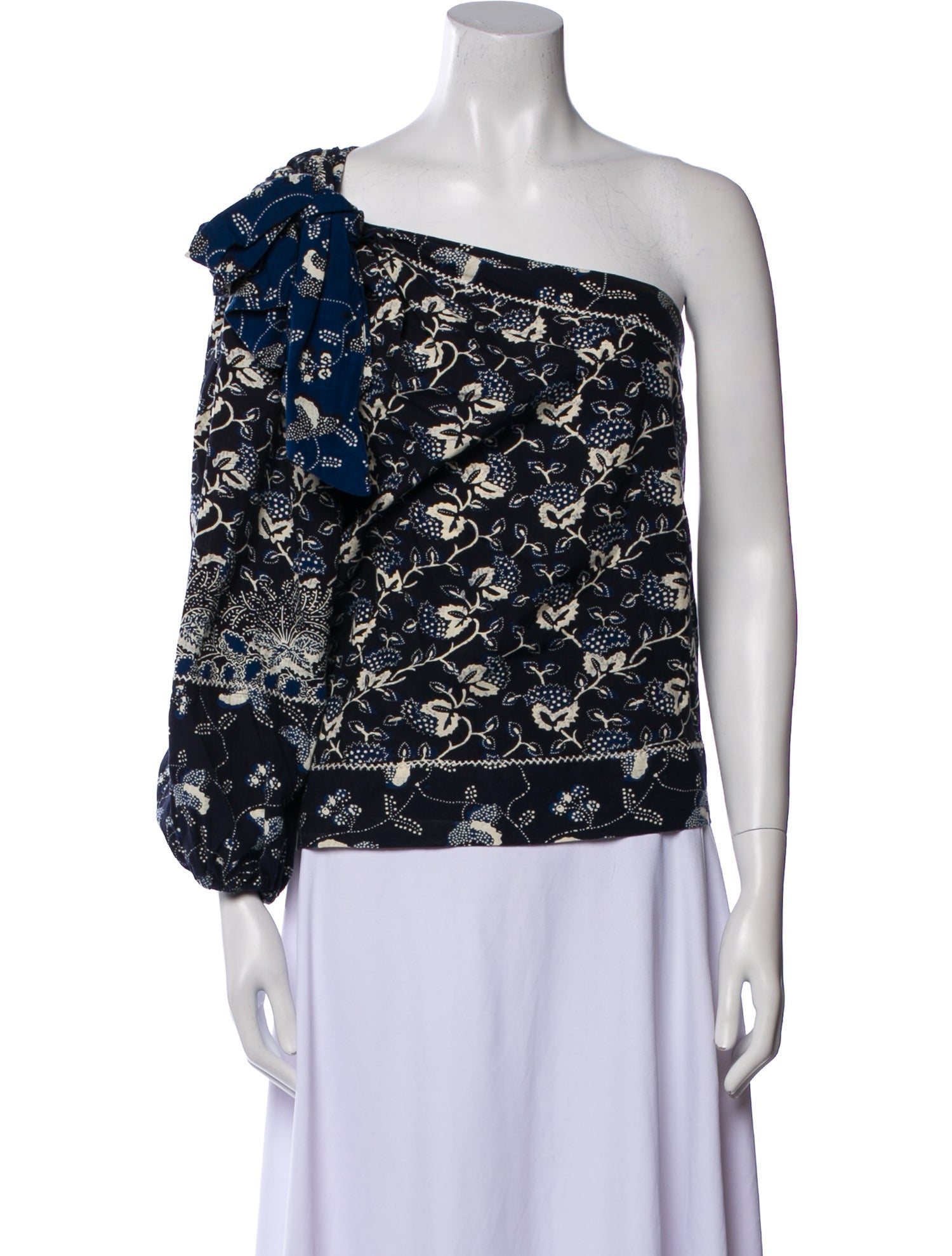 Ulla Johnson Floral Print One-Shoulder Blouse