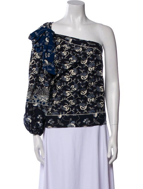Ulla Johnson Floral Print One-Shoulder Blouse