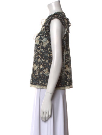 Ulla Johnson Printed Scoop Neck Blouse