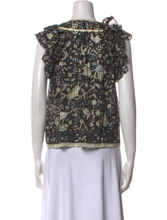 Ulla Johnson Printed Scoop Neck Blouse