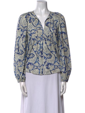 Ulla Johnson Printed V-Neck Blouse