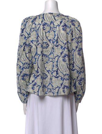 Ulla Johnson Printed V-Neck Blouse