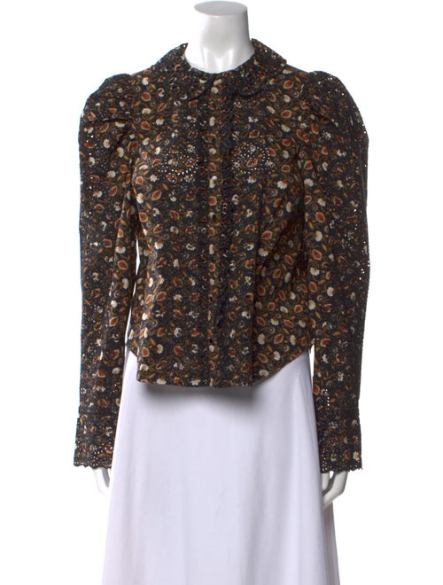 Ulla Johnson Floral Print Crew Neck Blouse