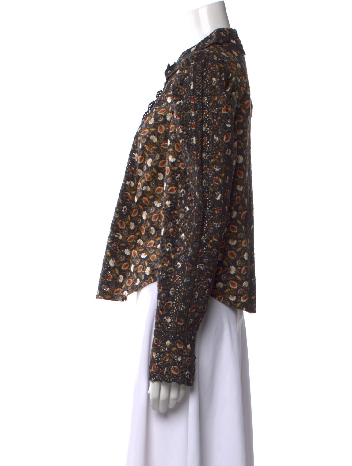 Ulla Johnson Floral Print Crew Neck Blouse