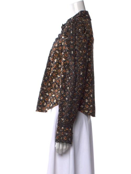 Ulla Johnson Floral Print Crew Neck Blouse