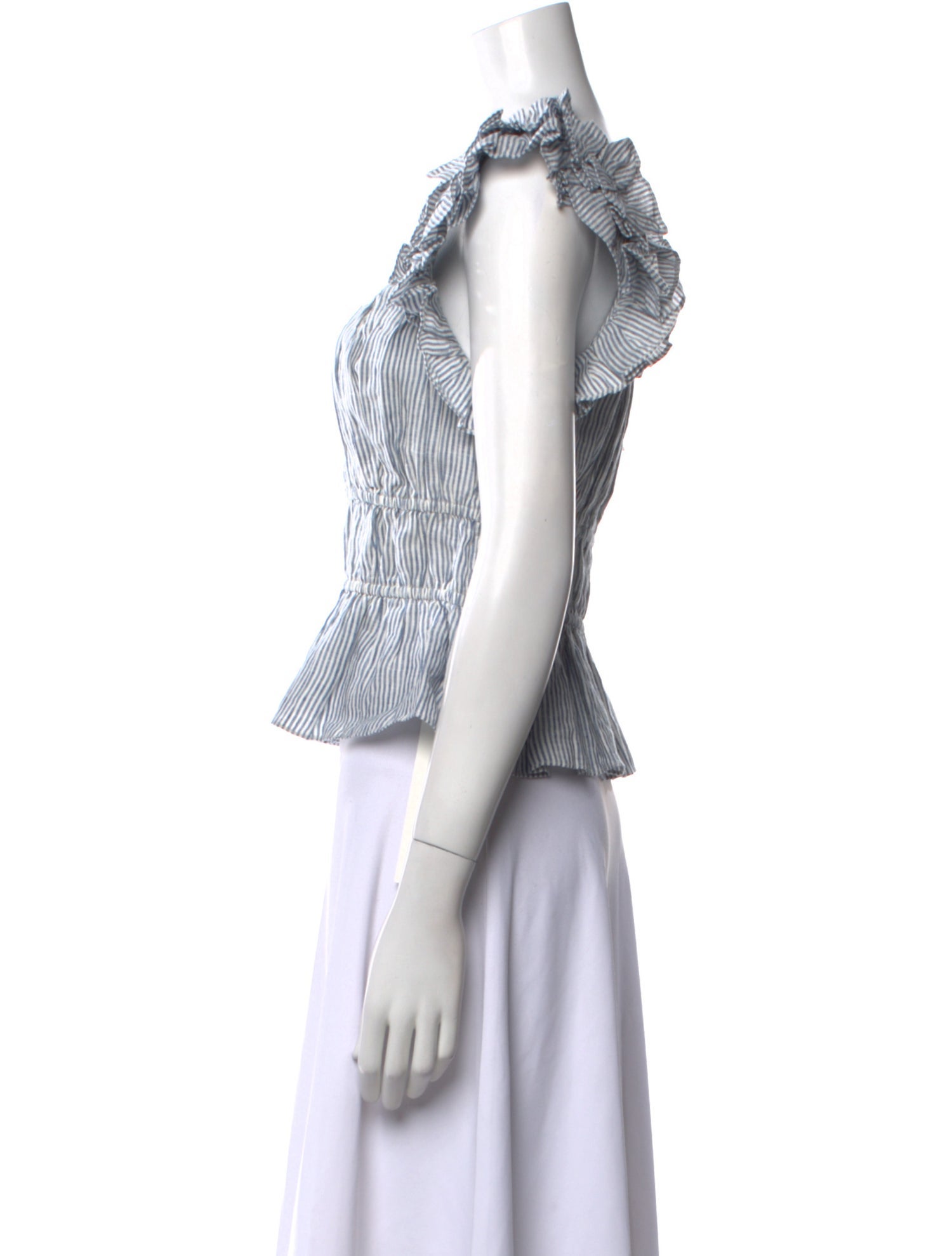 Ulla Johnson Linen Striped Crop Top