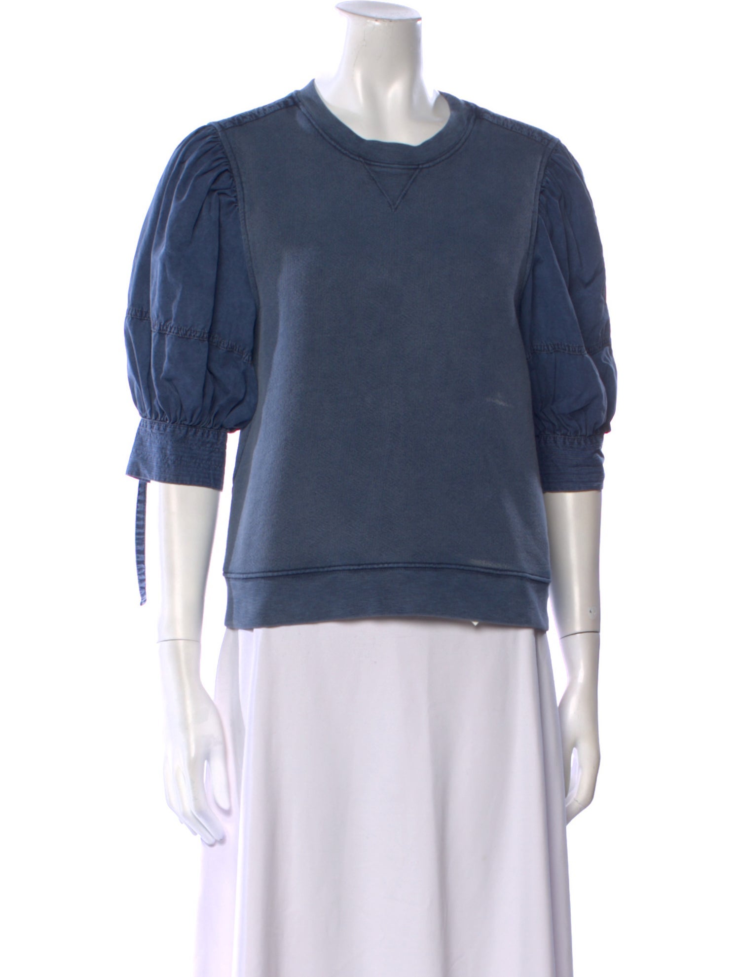 Ulla Johnson Crew Neck Three-Quarter Sleeve Sweatshirt