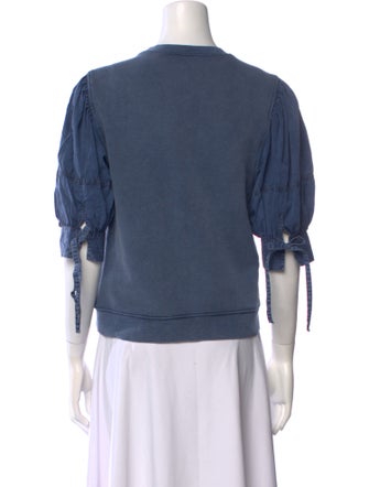 Ulla Johnson Crew Neck Three-Quarter Sleeve Sweatshirt
