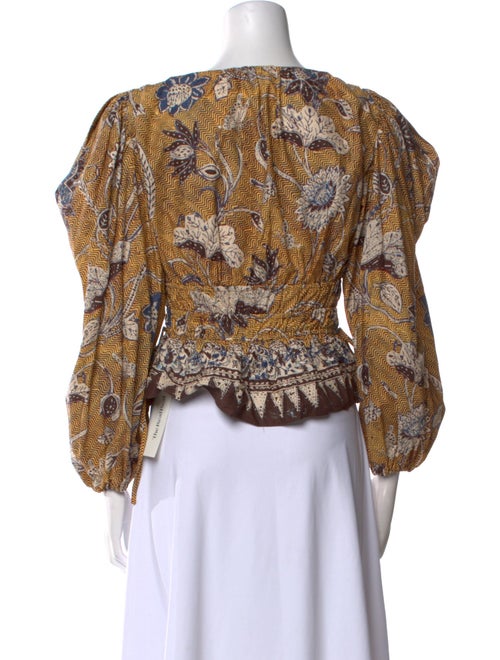 Ulla Johnson Paisley Print V-Neck Crop Top