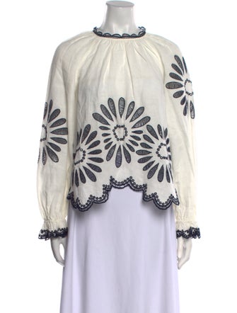 Ulla Johnson Printed Crew Neck Blouse