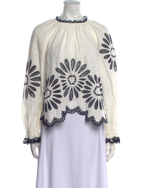 Ulla Johnson Printed Crew Neck Blouse