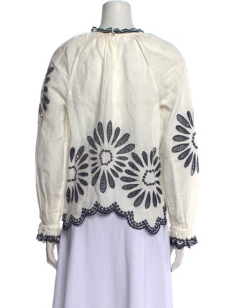 Ulla Johnson Printed Crew Neck Blouse