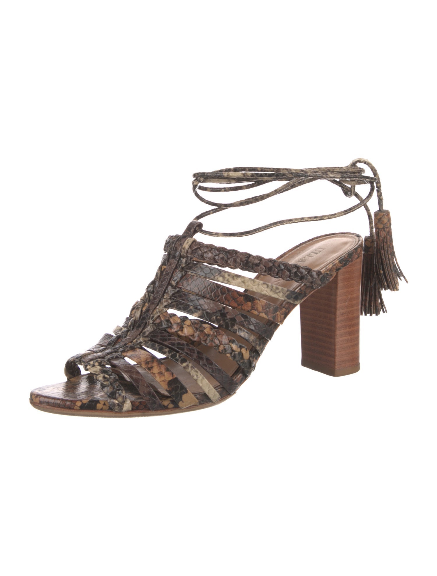Ulla Johnson Snakeskin Animal Print Gladiator Sandals