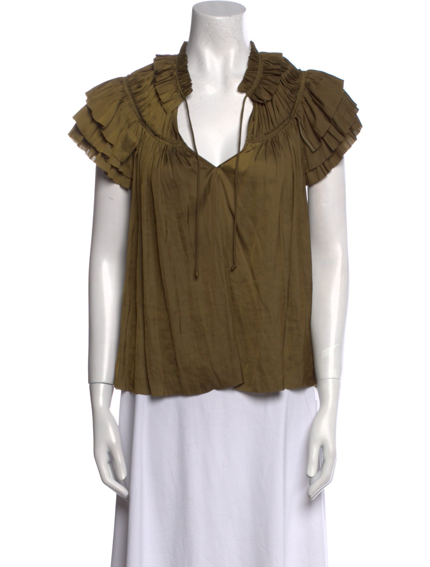 Ulla Johnson V-Neck Short Sleeve Blouse w/ Tags