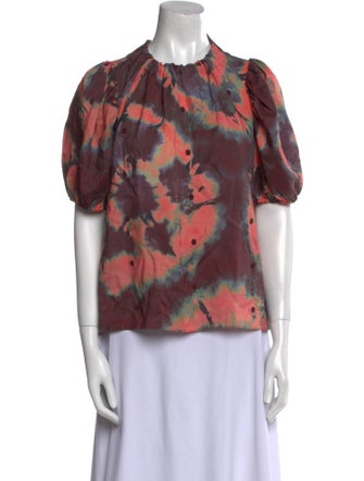 Ulla Johnson Silk Tweed Pattern Blouse