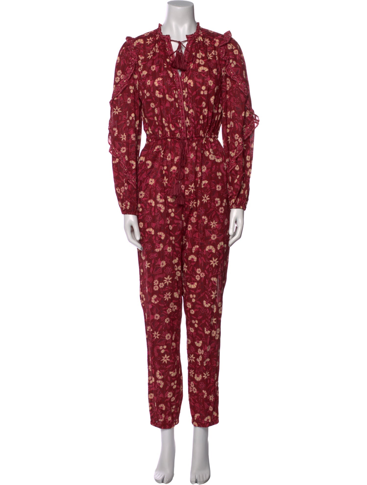 Ulla Johnson Floral Print V-Neck Jumpsuit