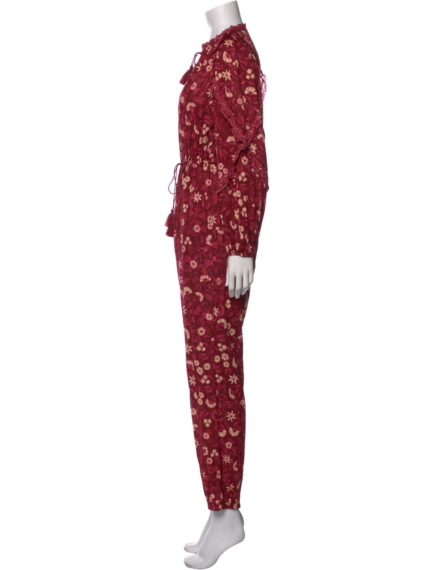 Ulla Johnson Floral Print V-Neck Jumpsuit