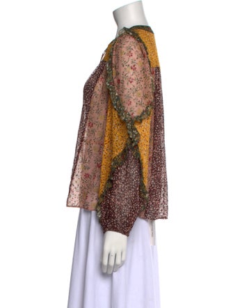 Ulla Johnson Silk Floral Print Blouse