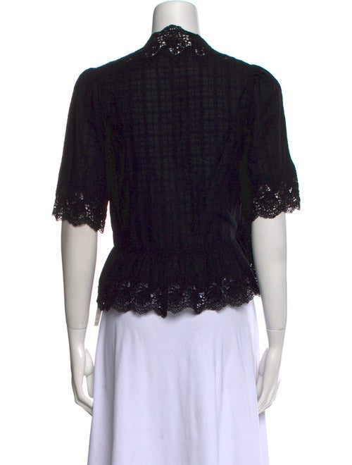 Ulla Johnson Lace Pattern V-Neck Crop Top