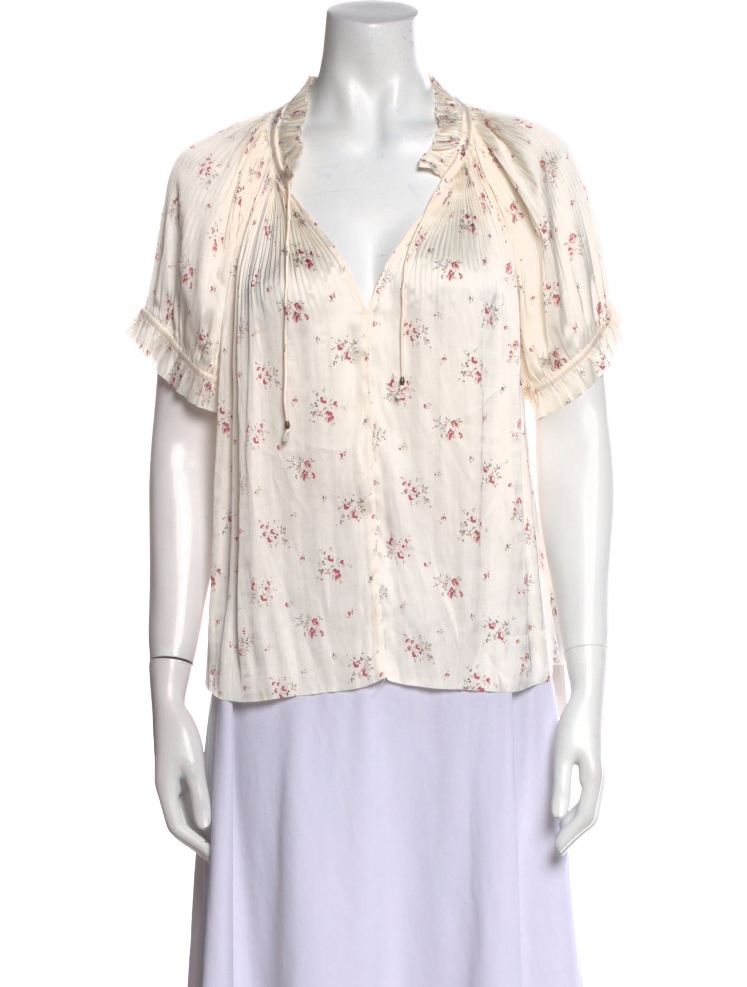 Ulla Johnson Floral Print V-Neck Blouse