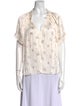 Ulla Johnson Floral Print V-Neck Blouse
