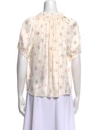 Ulla Johnson Floral Print V-Neck Blouse
