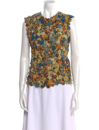 Ulla Johnson Floral Print Crew Neck Blouse