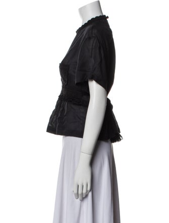 Ulla Johnson Crew Neck Short Sleeve Crop Top