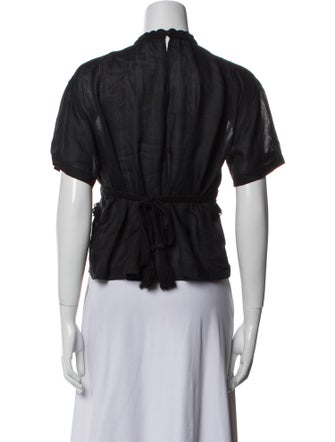 Ulla Johnson Crew Neck Short Sleeve Crop Top