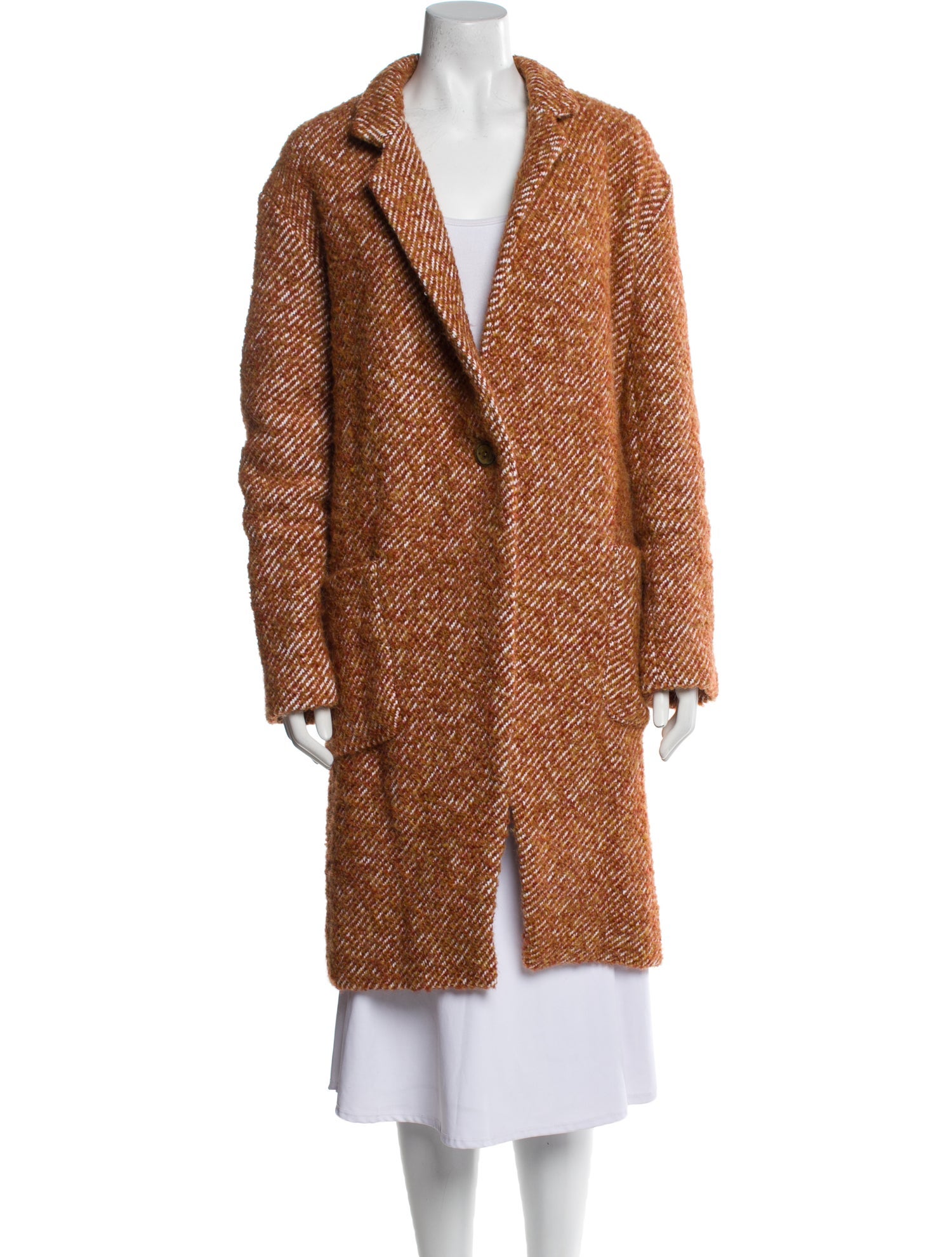 Ulla Johnson Tweed Pattern Faux Fur Coat