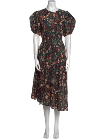 Ulla Johnson Floral Print Midi Length Dress