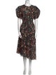 Ulla Johnson Floral Print Midi Length Dress