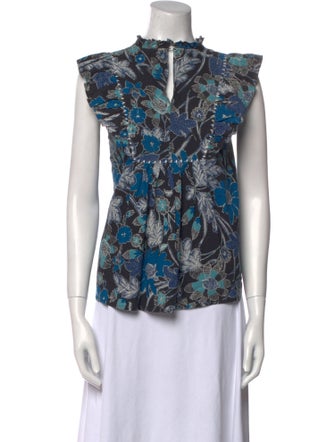 Ulla Johnson Printed Cowl Neck Blouse
