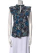 Ulla Johnson Printed Cowl Neck Blouse