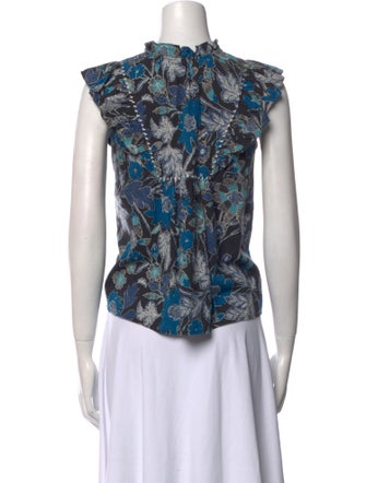 Ulla Johnson Printed Cowl Neck Blouse