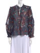 Ulla Johnson Floral Print Mock Neck Blouse