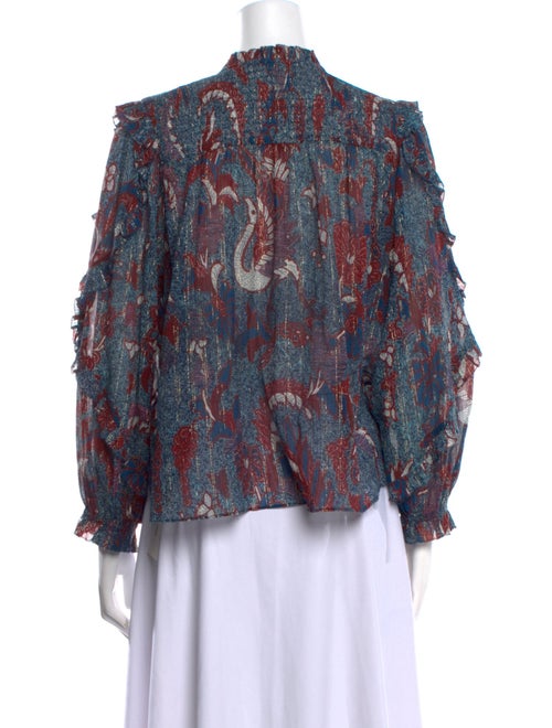 Ulla Johnson Floral Print Mock Neck Blouse