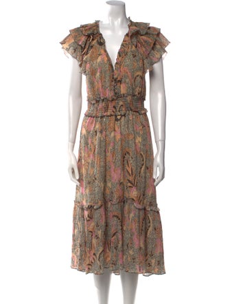 Ulla Johnson Floral Print Midi Length Dress