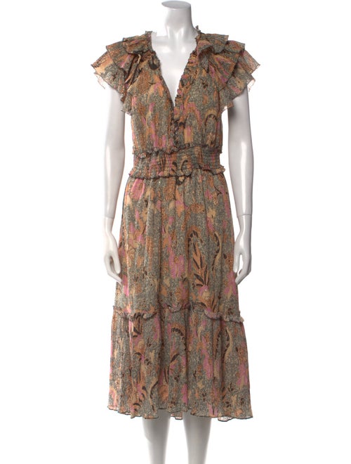 Ulla Johnson Floral Print Midi Length Dress