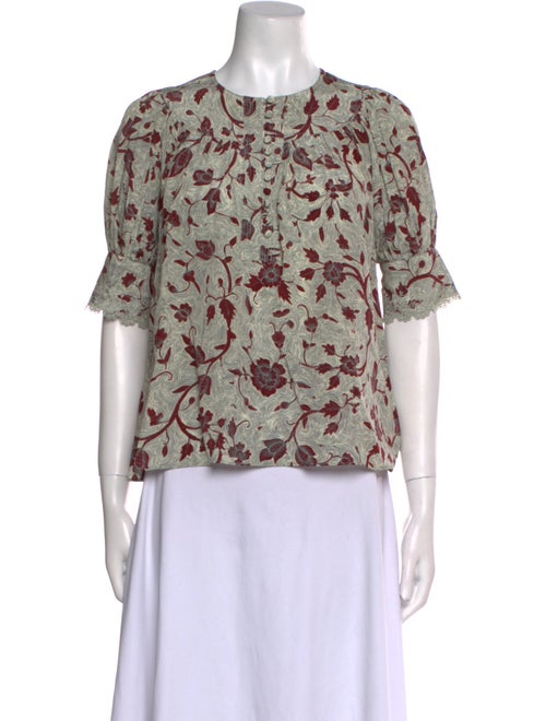 Ulla Johnson Silk Floral Print Blouse