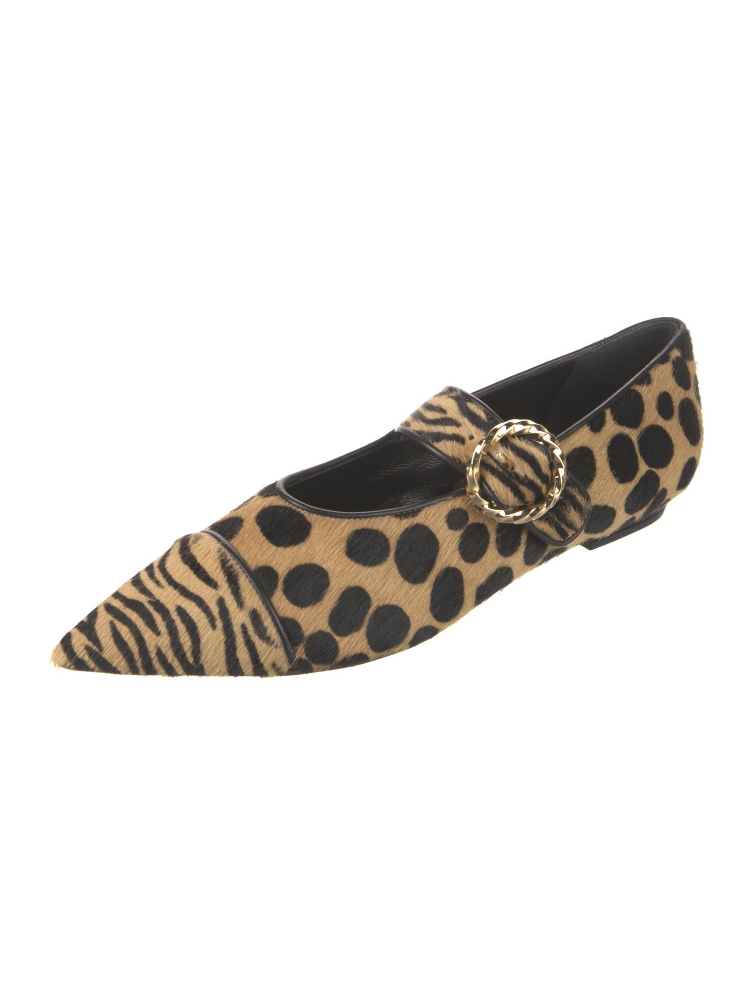 Ulla Johnson Ponyhair Animal Print Mary Jane Flats w/ Tags