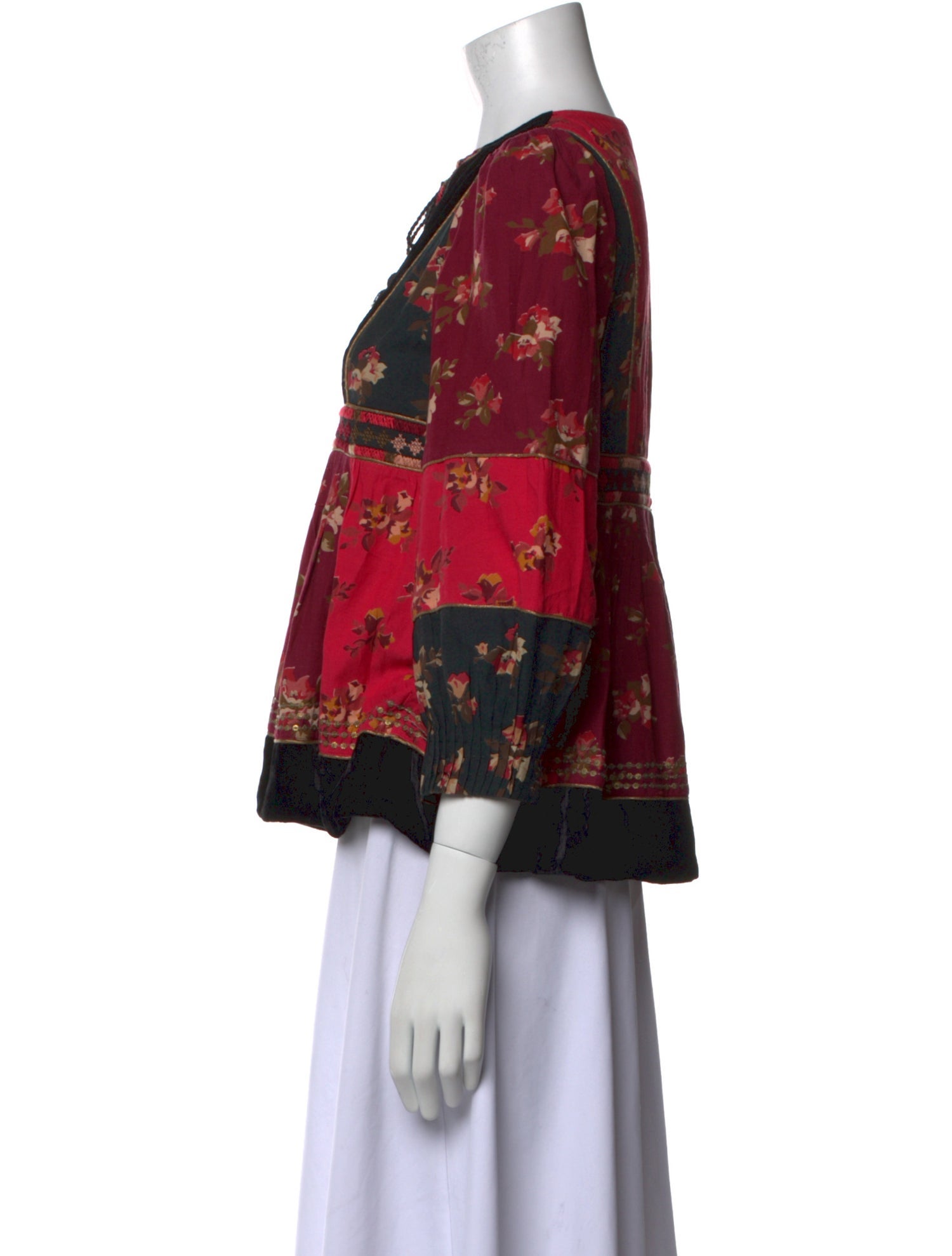 Ulla Johnson Floral Print Crew Neck Blouse