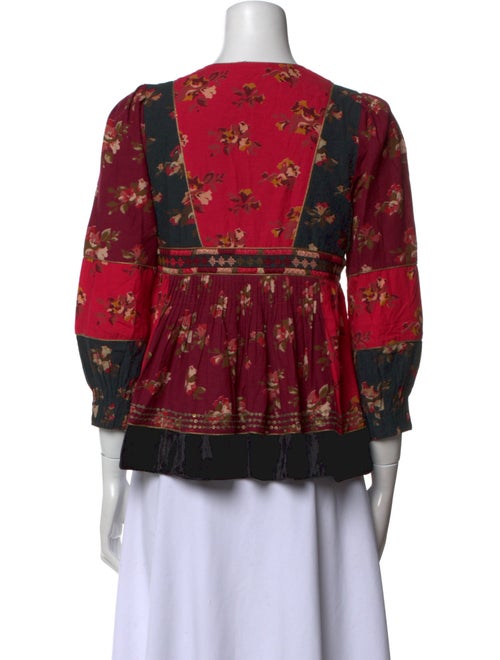 Ulla Johnson Floral Print Crew Neck Blouse