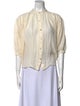 Ulla Johnson Silk Mock Neck Button-Up Top