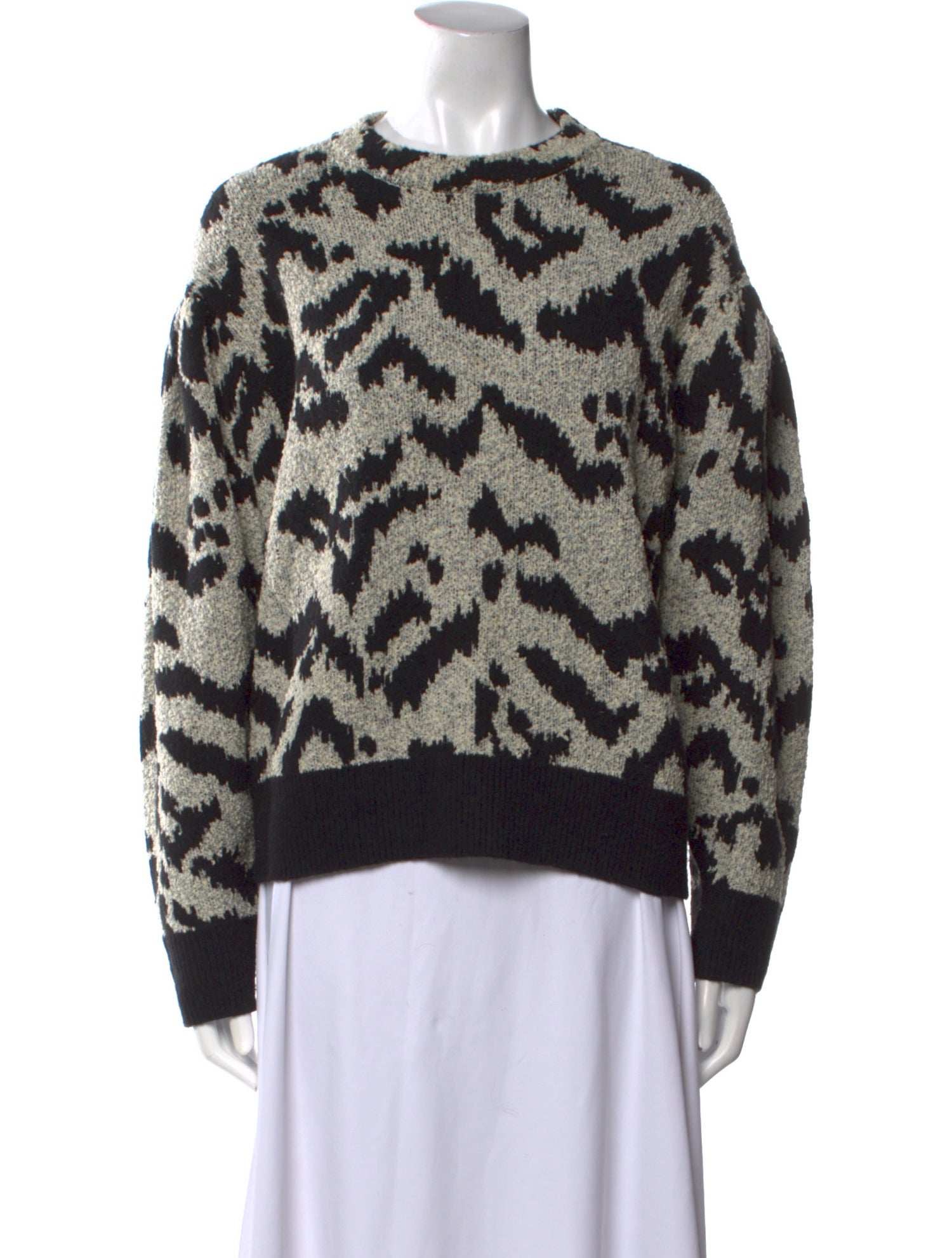 Ulla Johnson Animal Print Crew Neck Sweater