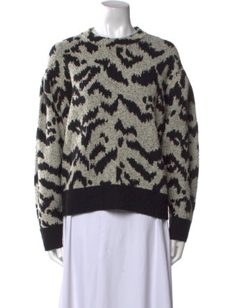 Ulla Johnson Animal Print Crew Neck Sweater