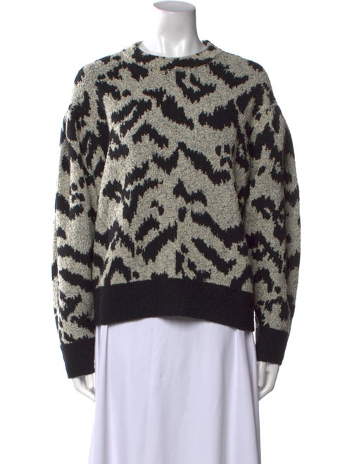 Ulla Johnson Animal Print Crew Neck Sweater